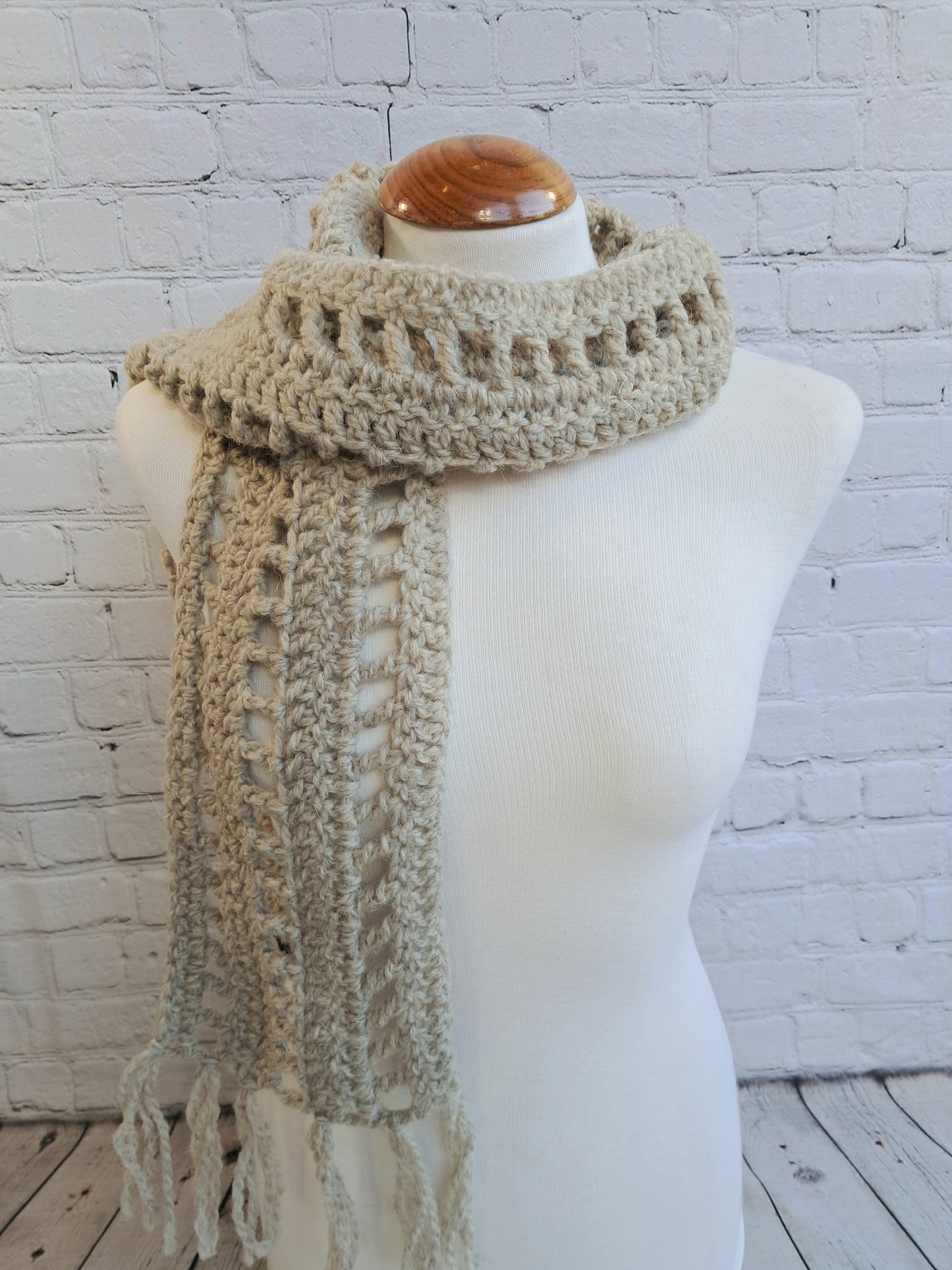 Bufanda crochet de lana pura - lucandlia
