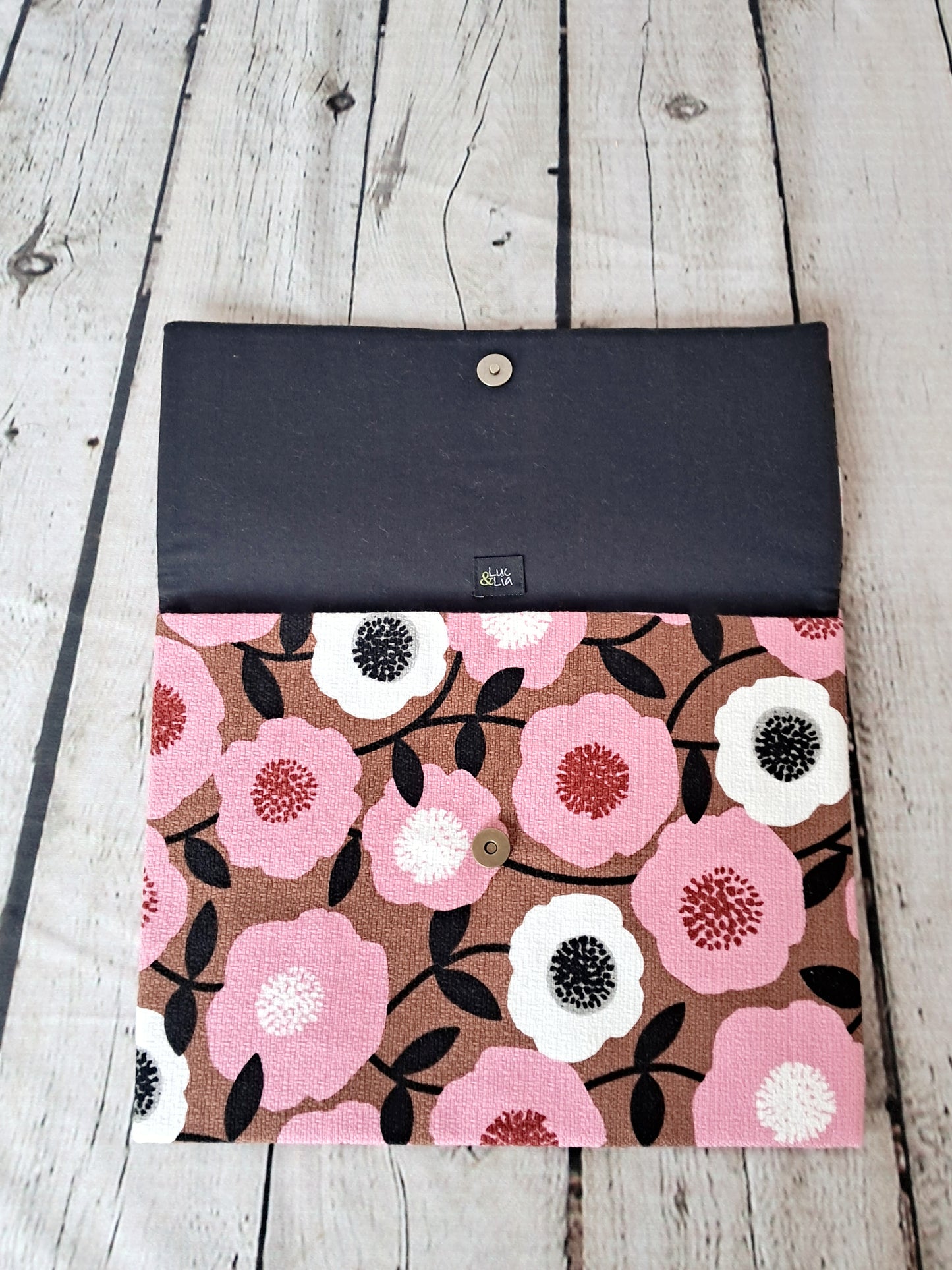 Clutch rosa de flores para fiesta - lucandlia