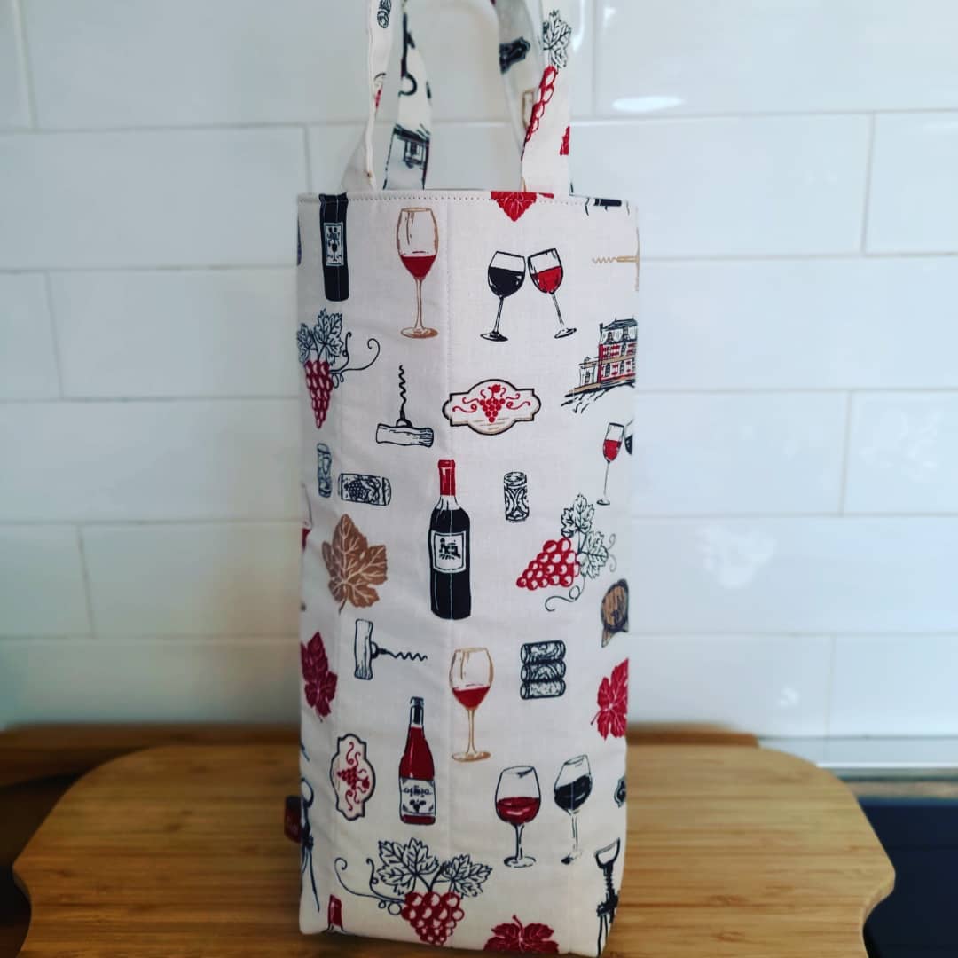 Estampado de viñedos para bolsa de guardar vino