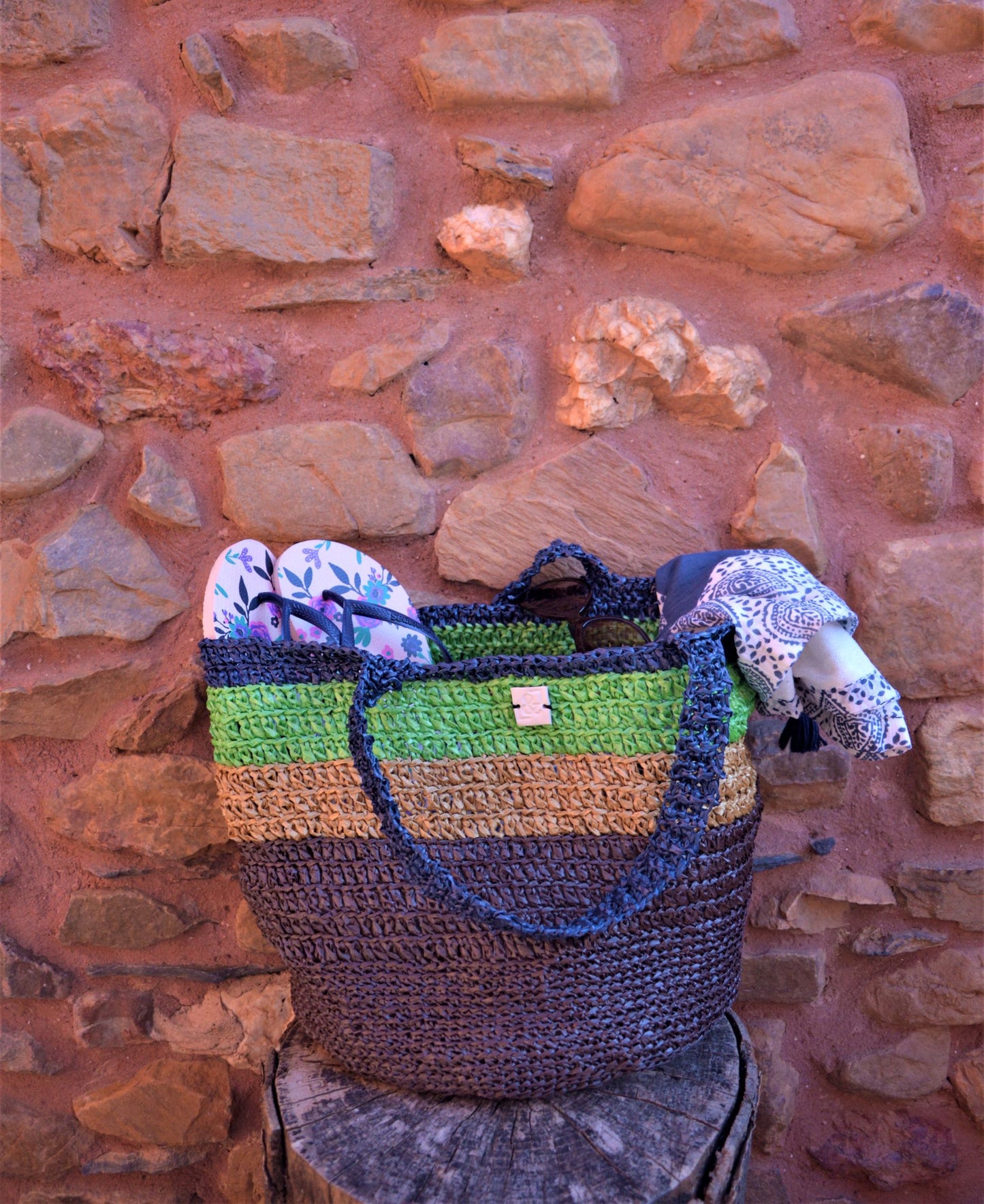 Bolso de rafia ARCOIRIS