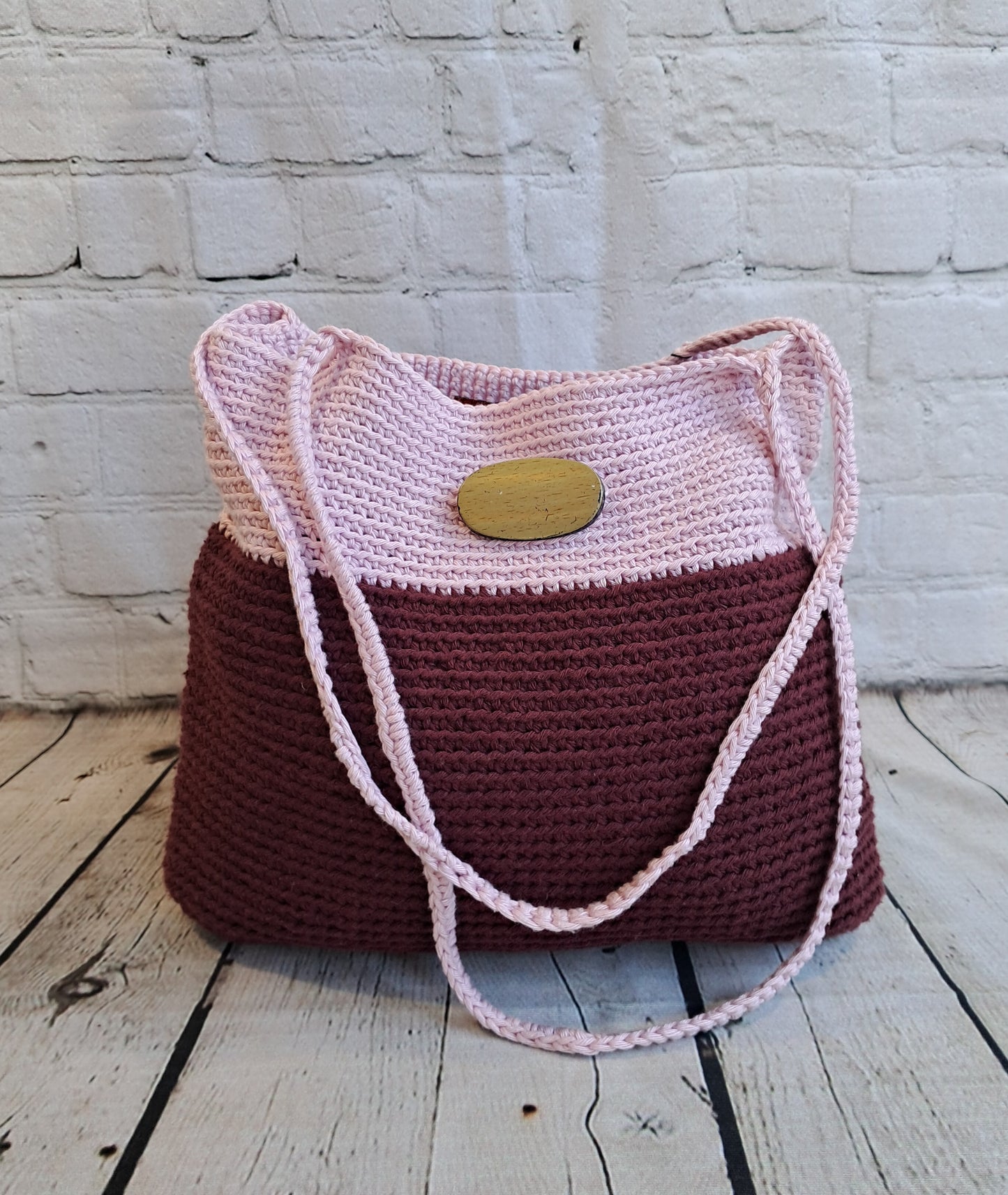 Bolso crochet frambuesa