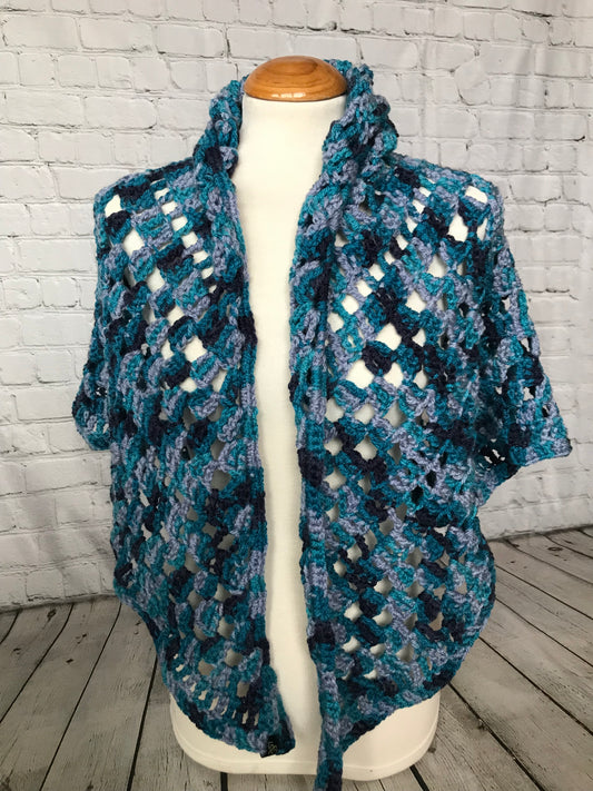 Chal de crochet azul
